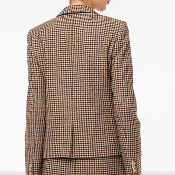 JCREWF blazer / PETITE 0 / CAMEL MULTI HOUNDSTOOTH *NWT* - Picture 3 of 3